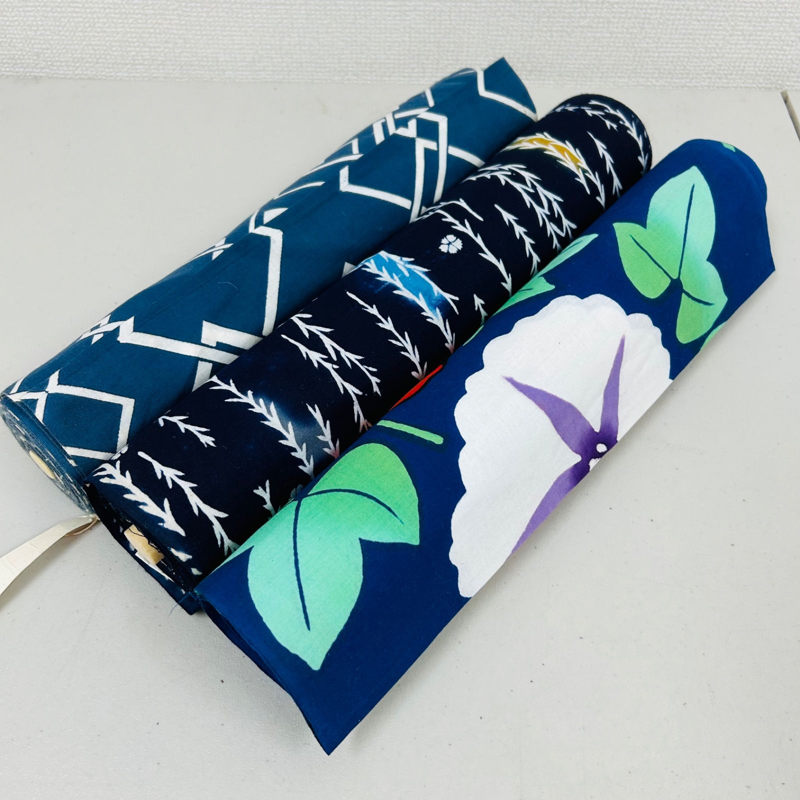 綿浴衣 反物 3本 反物まとめ売り リメイク材料 m-898 - メルカリ