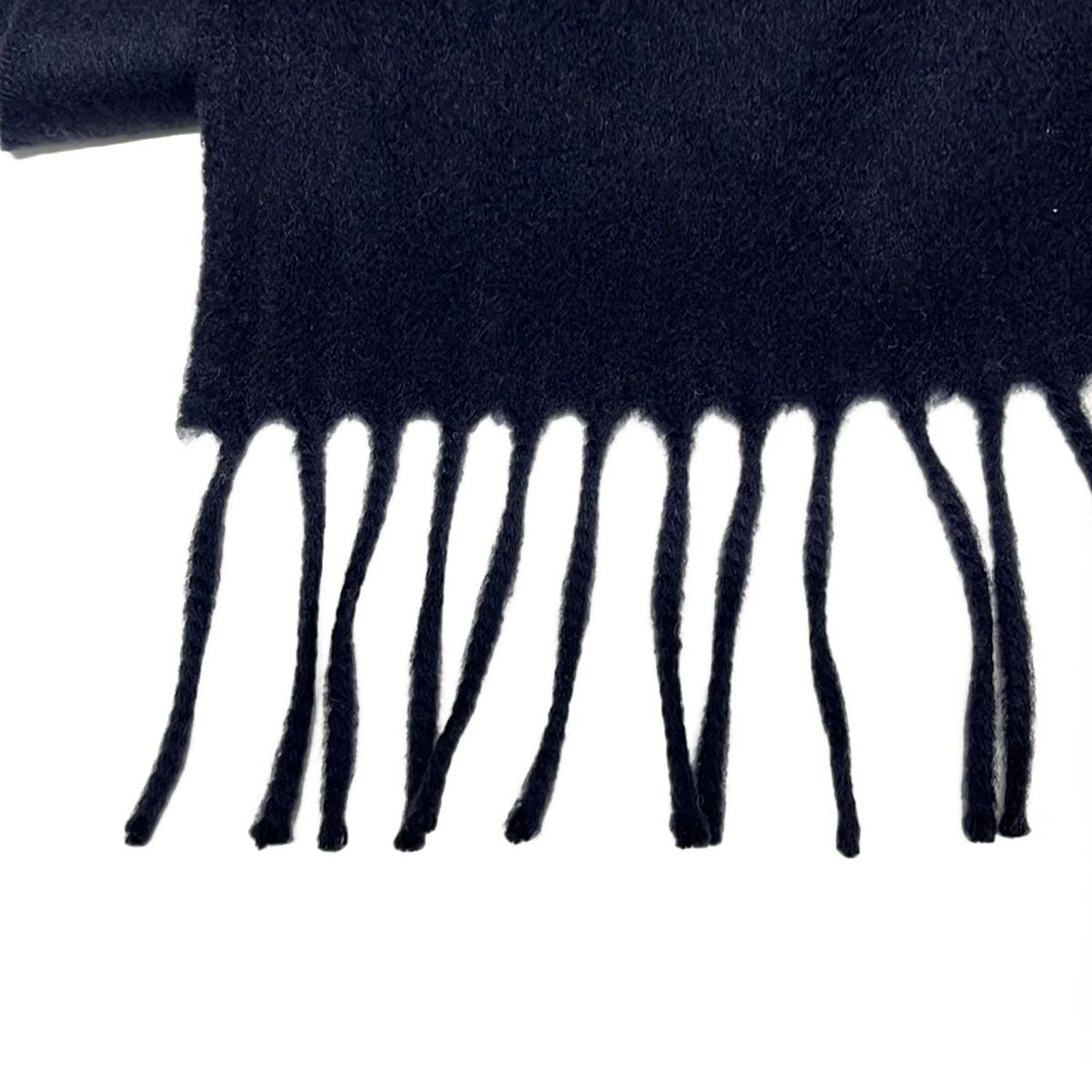 HERMES カシミヤマフラー ネイビー ブラック HERMES（エルメス） 【値下げ】HERMES マフラー ネイビー (EC