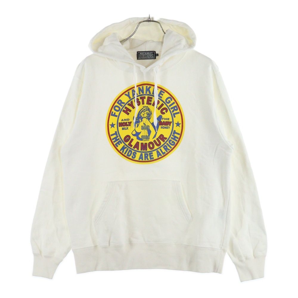 HYSTERIC GLAMOUR ヒステリックグラマー YANKEE GIRL ヤンキーガール フロントロゴプリント プルオーバースウェットパーカー ホワイト 02213CF12 HYSTERIC GLAMOUR (ヒステリックグラマー) YANKEE GIRL ヤンキーガール