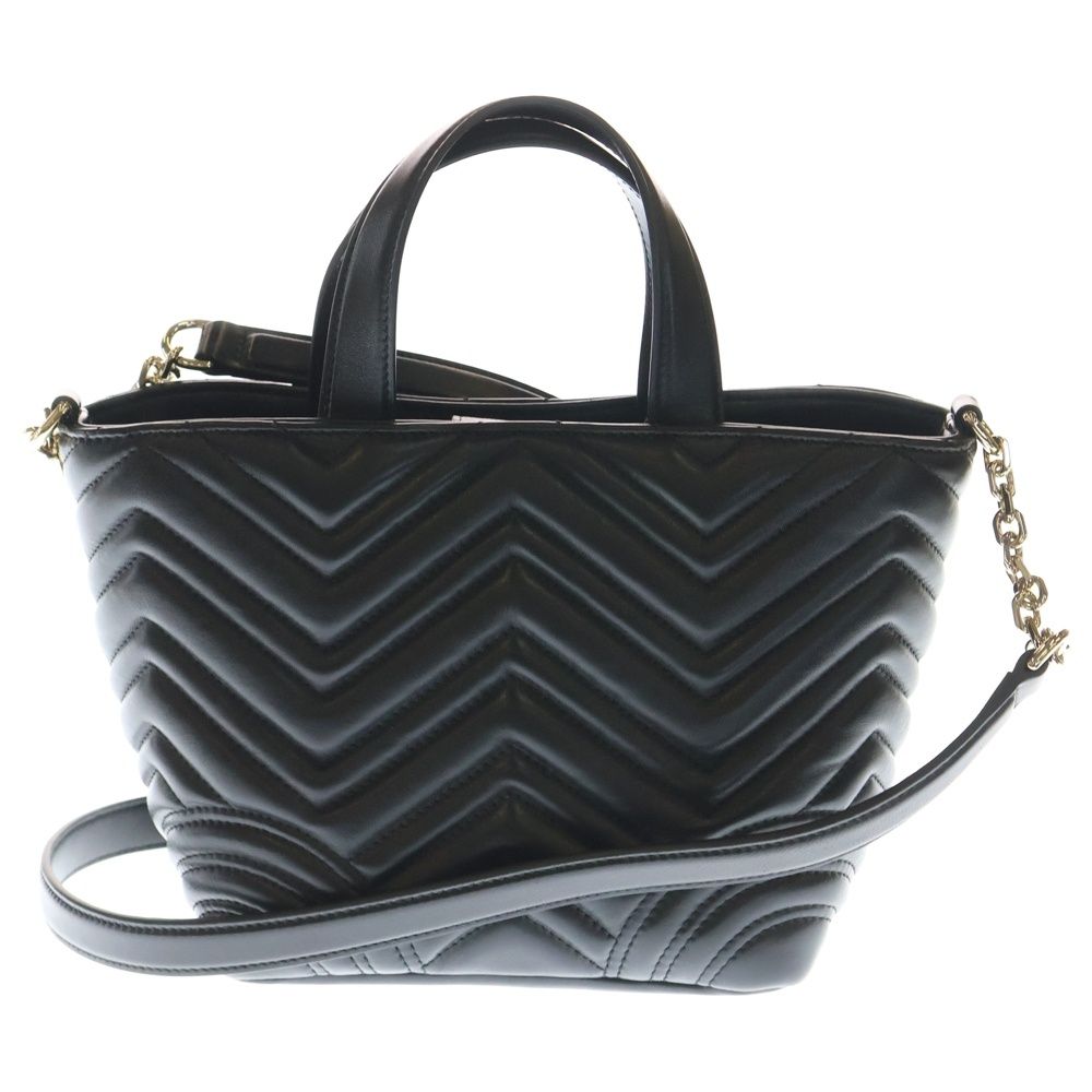 GUCCI (グッチ) GGマーモント ロゴプレート ラムスキン レザー 2WAY