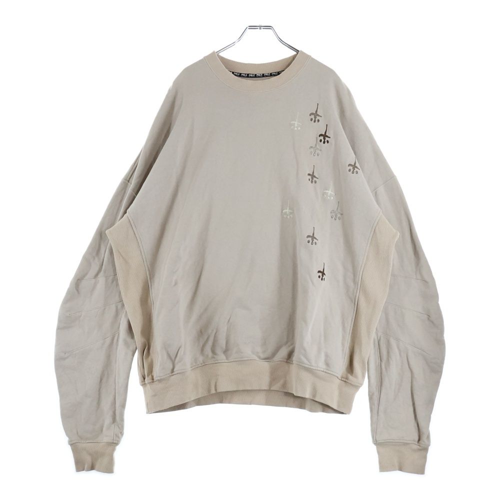 cvtvlist (カタリスト) ROYAL FRASH別注 エンブロイダリーデザイン クルーネック スウェット セーター ベージュ 240103RF01