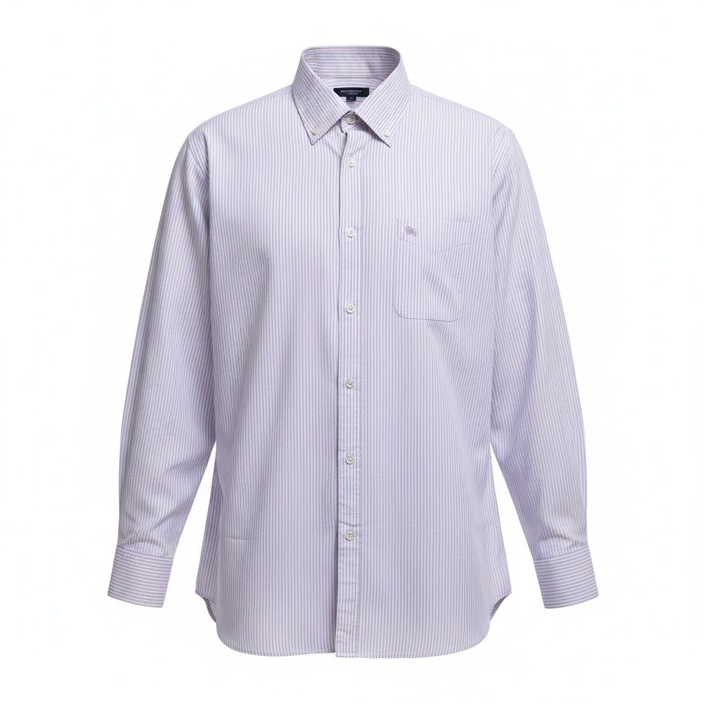 BURBERRY LONDON ストライプ シャツ 長袖 ブルー×ピンク系 LLサイズ