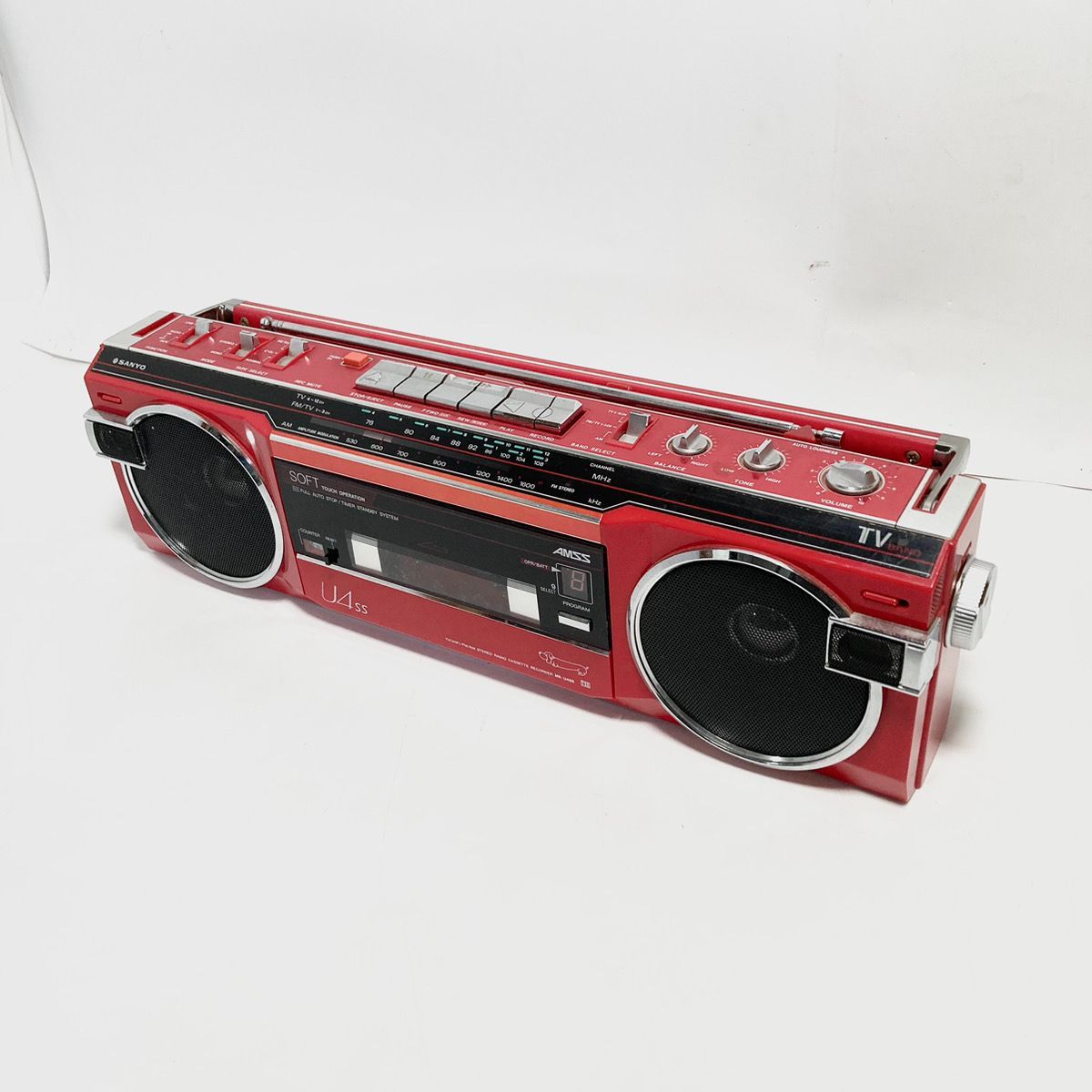 SANYO サンヨー MR-U4SS(R) レッド 昭和レトロ ラジカセ おしゃれな SANYO サンヨー MR-U4SS(R) レッド 昭和レトロ ラジカセ おしゃれな