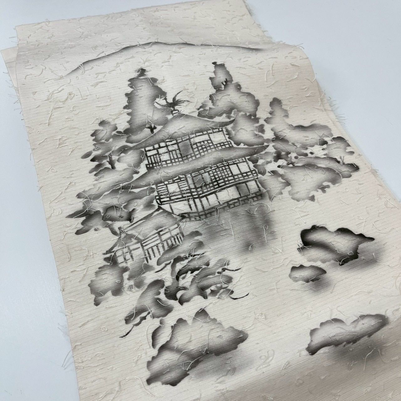 名古屋帯 正絹 作家物 髭紬 水墨画 九寸 MA-3493 - メルカリ