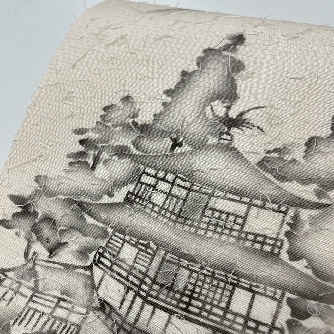 名古屋帯 正絹 作家物 髭紬 水墨画 九寸 MA-3493 - メルカリ