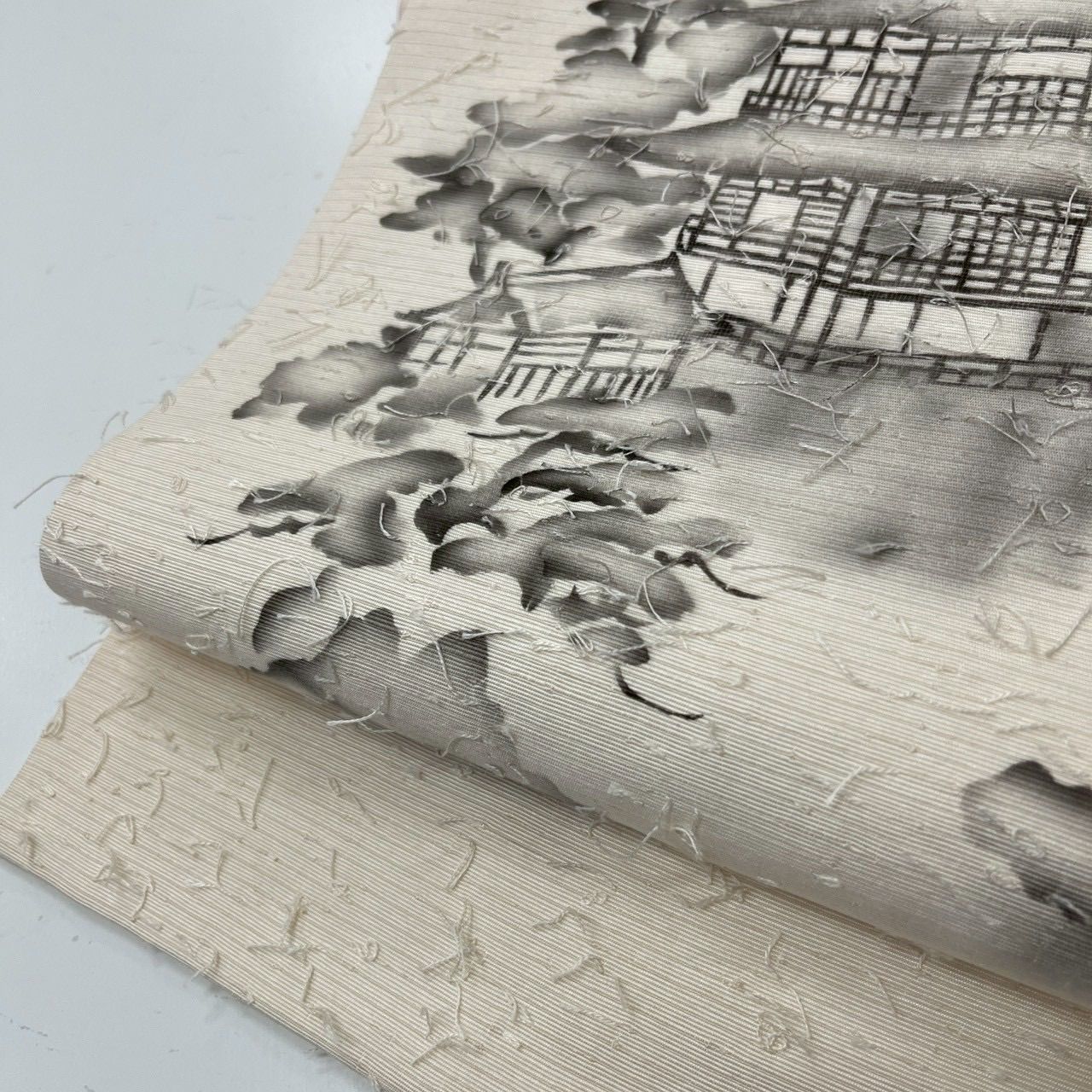 名古屋帯 正絹 作家物 髭紬 水墨画 九寸 MA-3493 - メルカリ