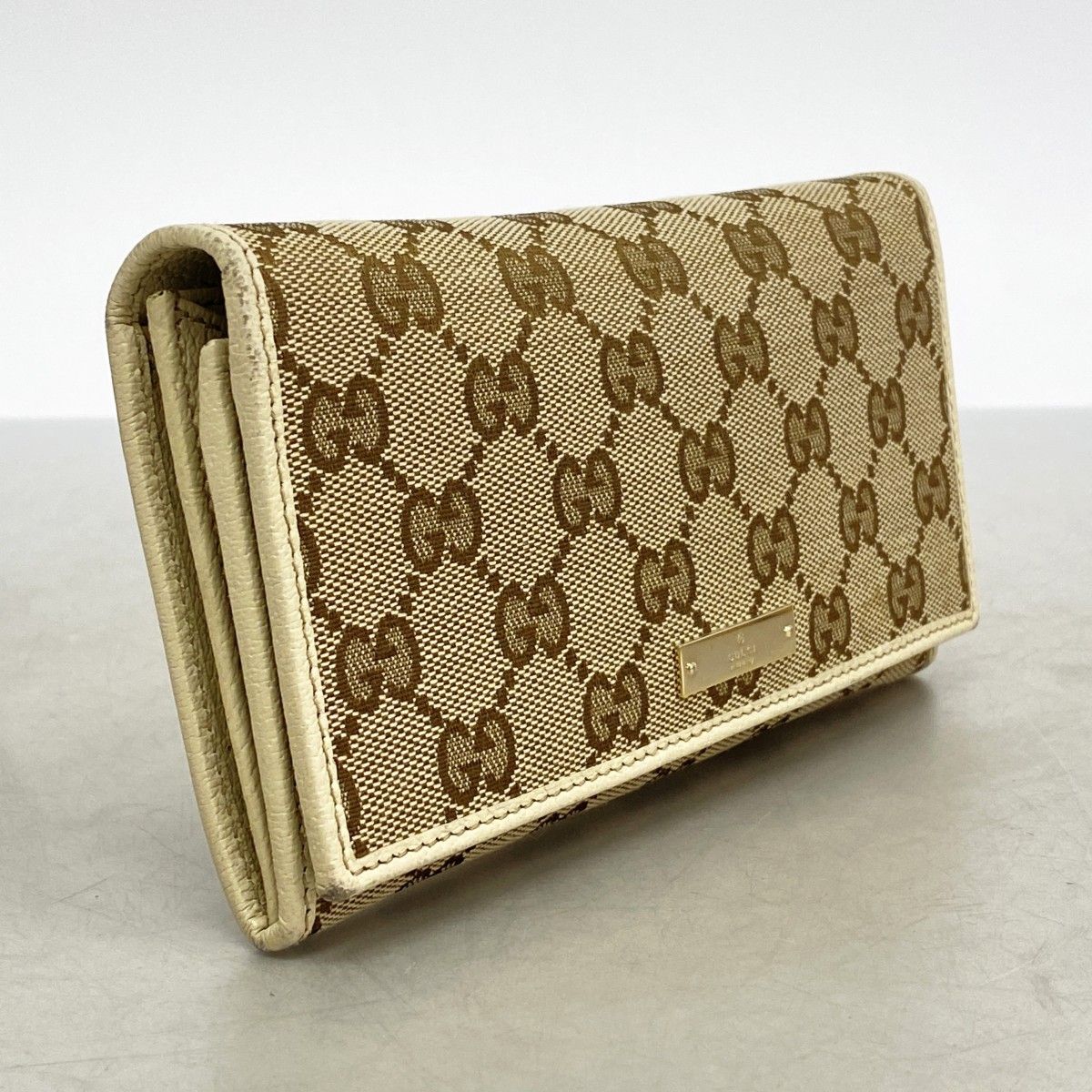 6ad4625-k】グッチ 長財布 GGキャンバス 244946 キャンバス ブラウン