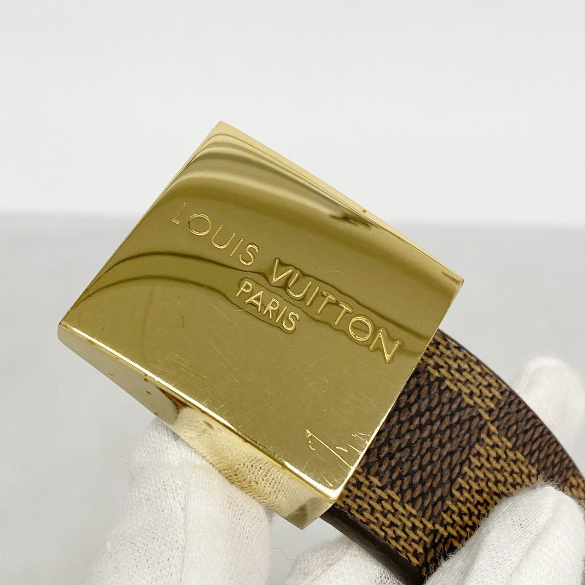 6ad4632-k】ルイヴィトン ベルト ダミエ サンチュールキャレ M6802V