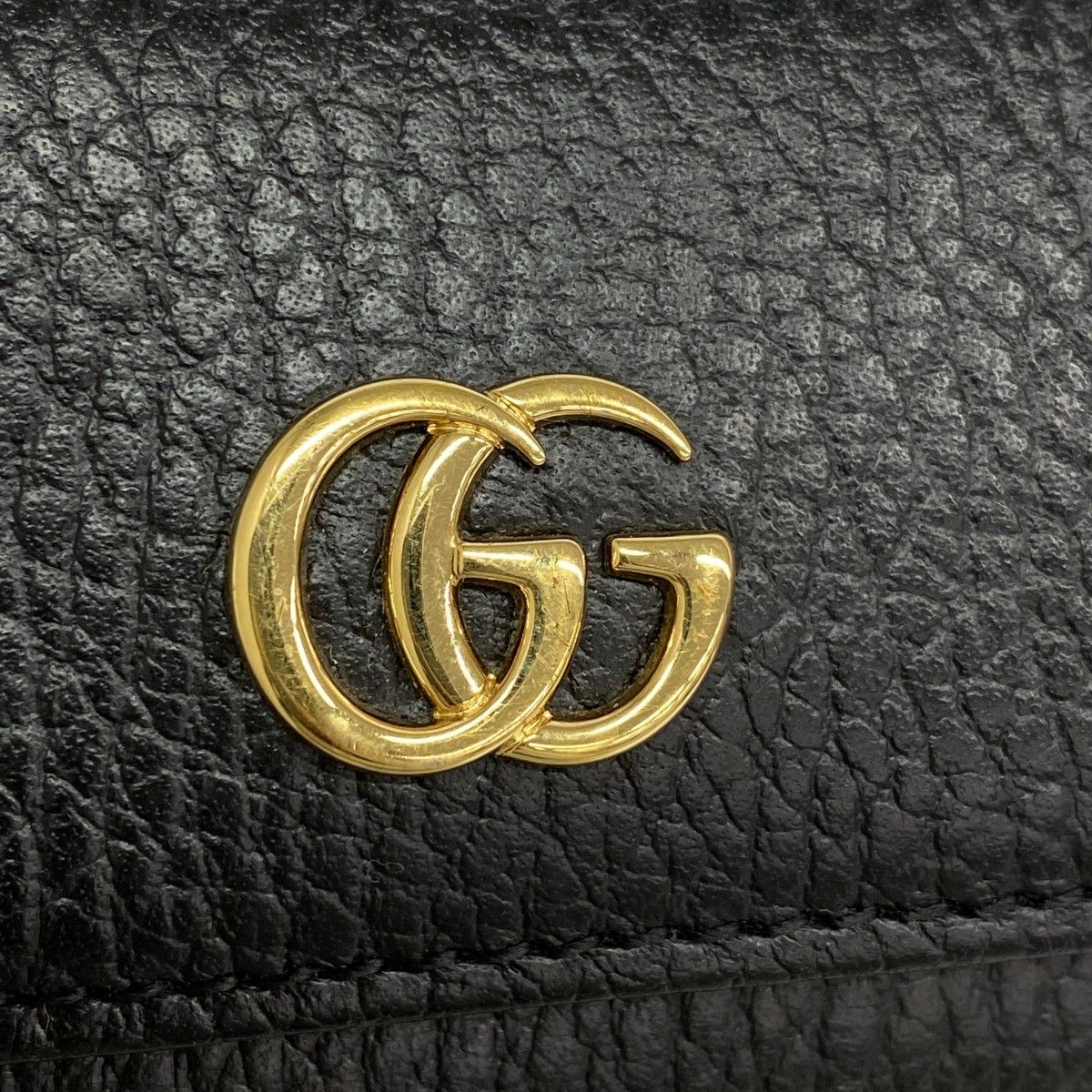 6ad4634-k】グッチ キーケース GGマーモント 456118 レザー ブラック