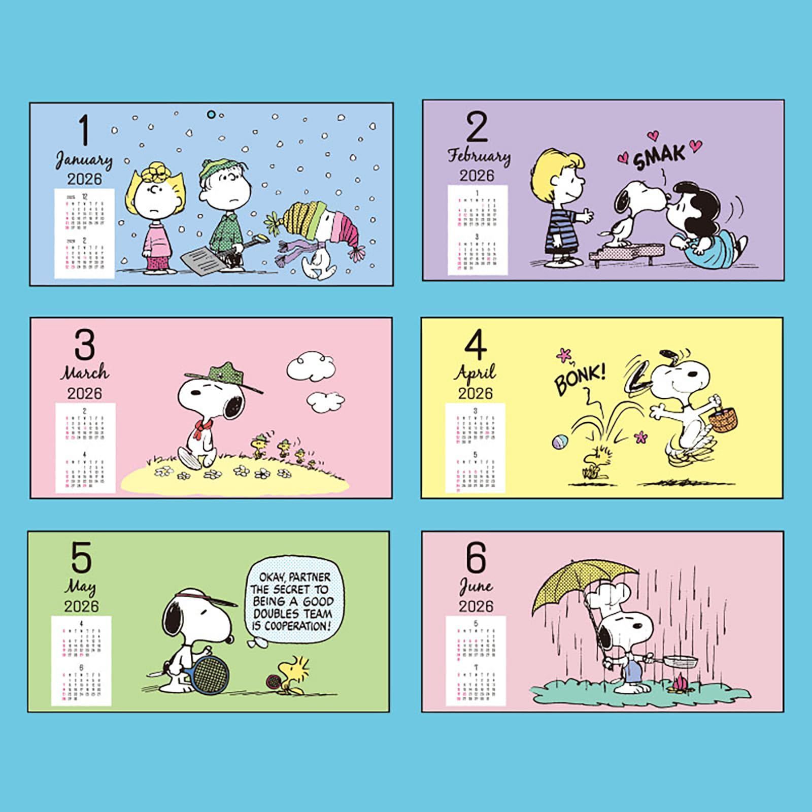 【数量限定】サンリオ(SANRIO) ウォールカレンダー横 2026 スヌーピー 紙 壁掛け 622630