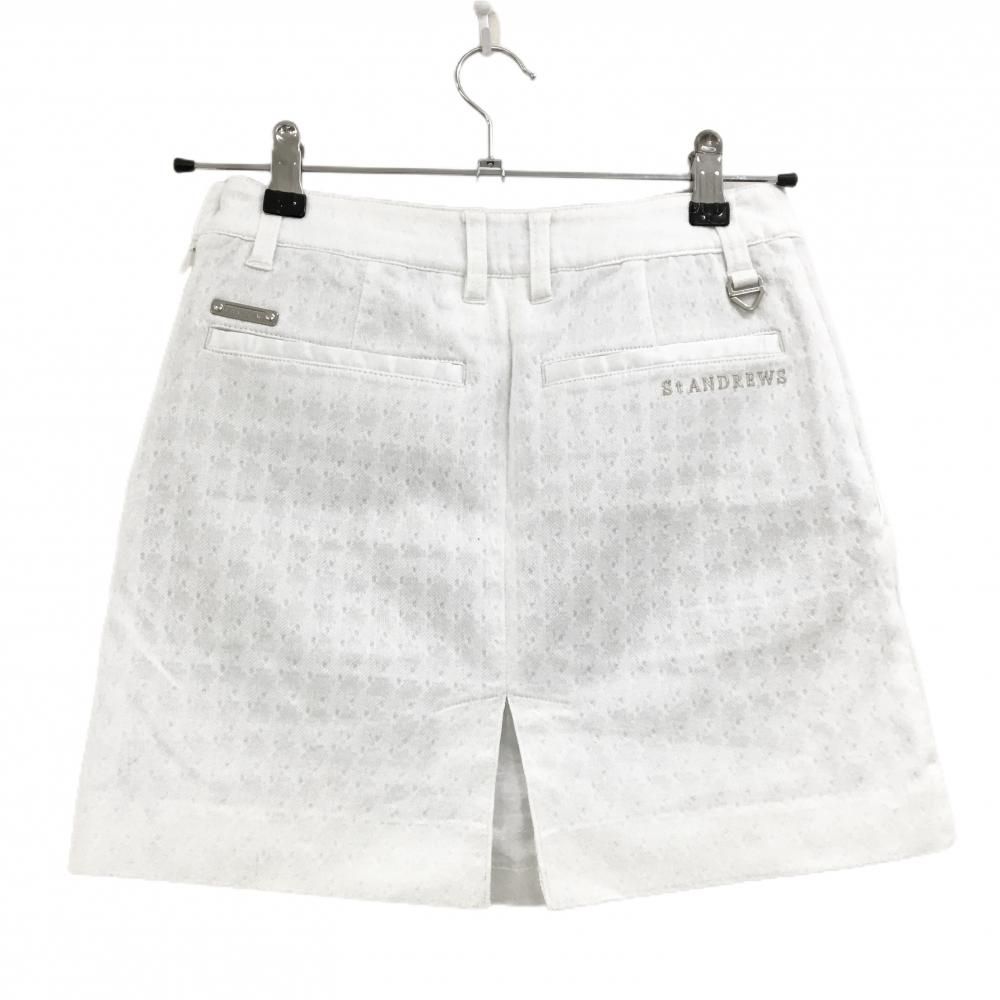 【新品・未使用】セントアンドリュース　ゴルフスカート ホワイト　 SS 超美品】セントアンドリュース スカート 白 織生地 ストレッチ 裏地付