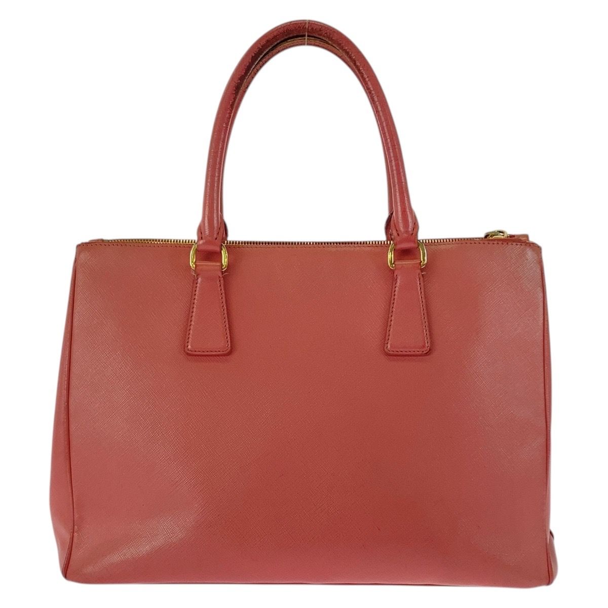 PRADA プラダ ガレリア サフィアーノ 三角ロゴプレート ピンク