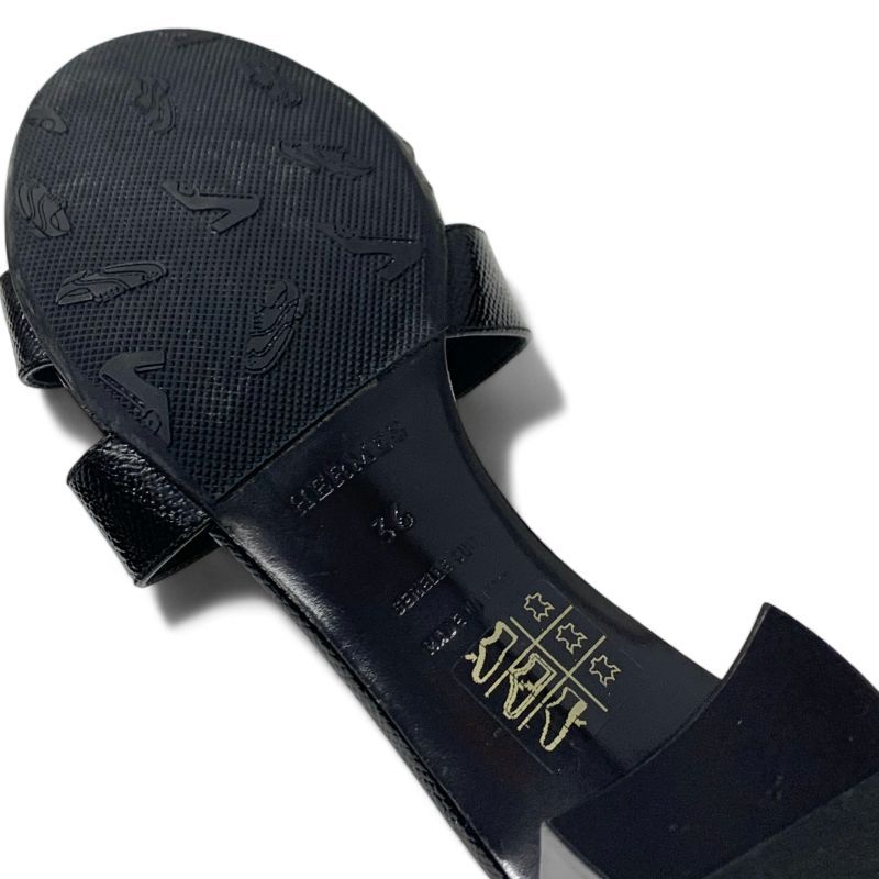 値下げ　HERMES エルメス　オアジス サンダル ヒール レザー ミュール　黒 エルメス HERMES オアジス サンダル 靴 シューズ レザー ブラック 黒