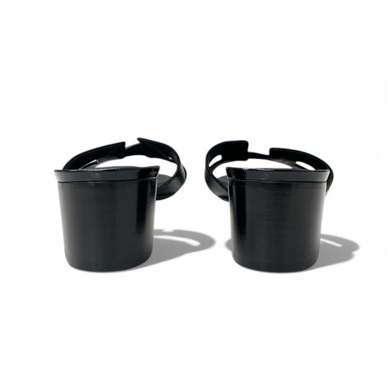 エルメス HERMES オアジス サンダル 靴 シューズ レザー ブラック 黒