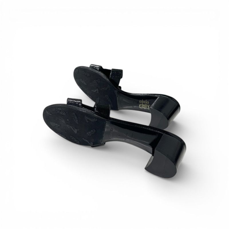 エルメス HERMES オアジス サンダル 靴 シューズ レザー ブラック 黒