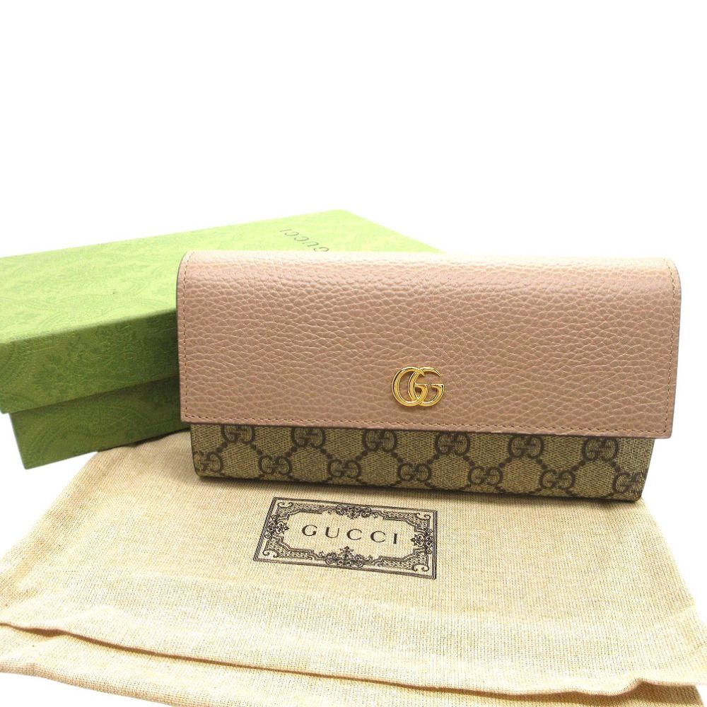 【極美品】GUCCI 長財布 コンチネンタル ウォレット パール GGスプリーム tennocho78_109944-1