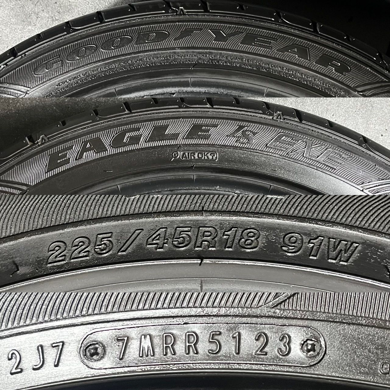 GOOD YEAR EAGLE 225/45R18 2023年製深山タイヤセット GOOD YEAR EAGLE