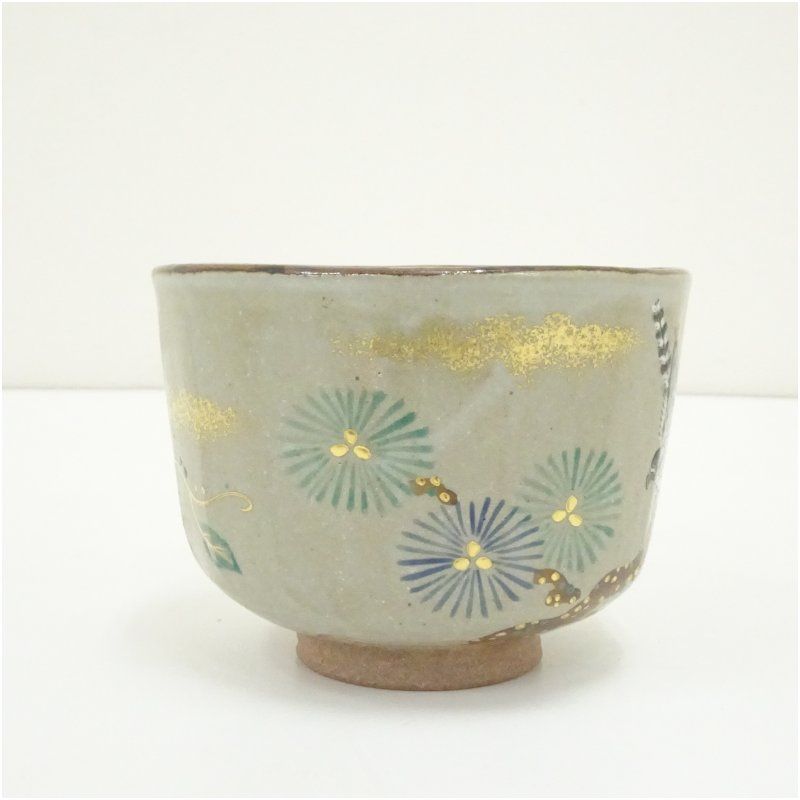 京焼 加藤松香造 乾山吉祥（富士鷹茄子）茶碗（共箱） 茶道 抹茶