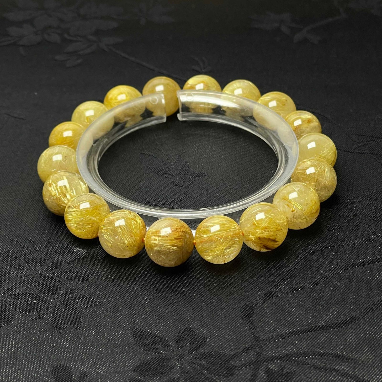 金運·極品満針ゴールドルチルクォーツ ブレスレット 10mm 天然石28.5g 天然石☆【55A極!極満針ルチルクォーツ】☆ブレスレット 天然石 金運
