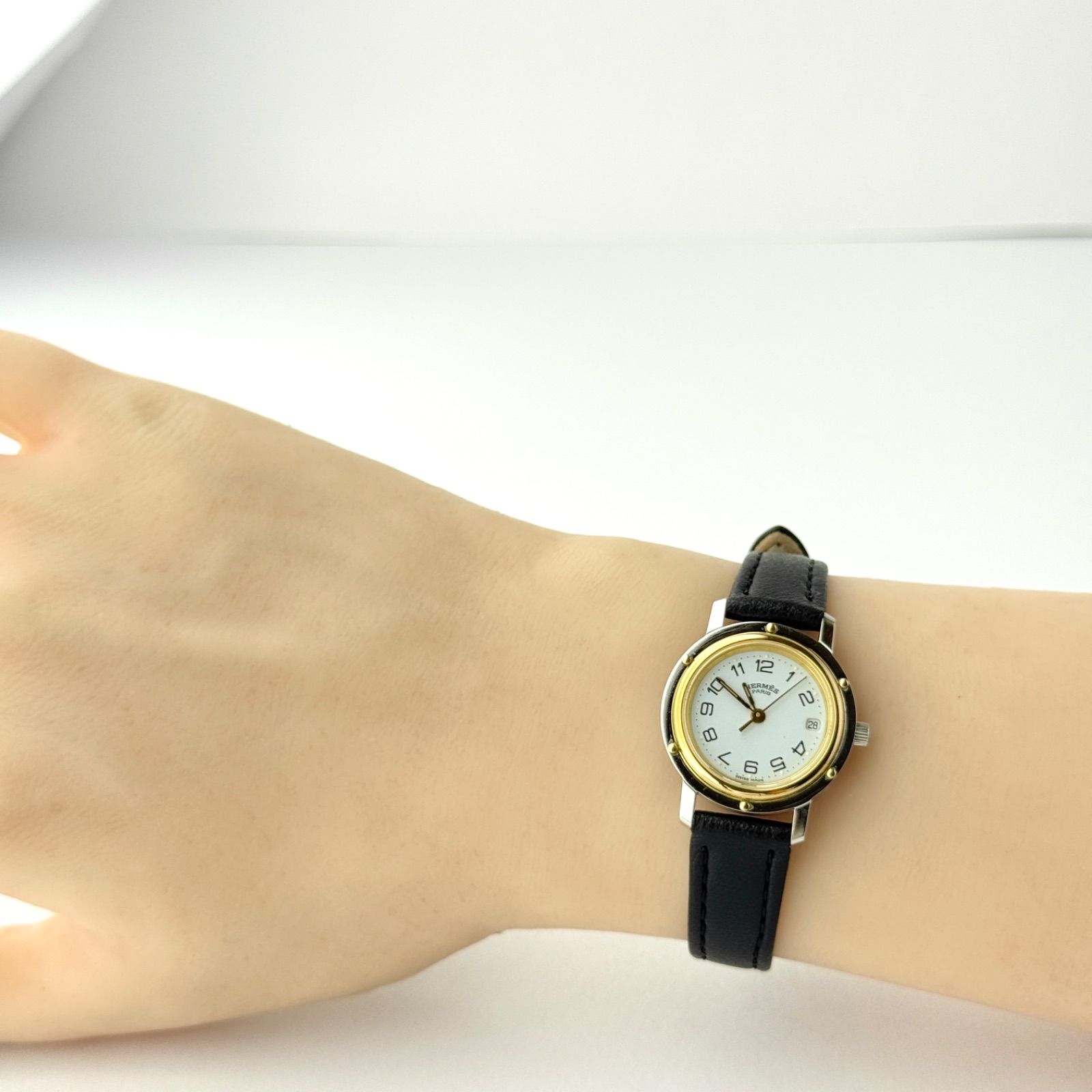 エルメス クリッパー 新品ベルト 新品電池 レディース デイト 腕時計 714 エルメス クリッパー デイト 新品ベルト 新品電池 レディース 腕時計