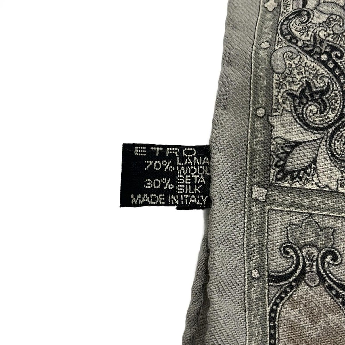 ETRO(エトロ) ストール(ショール)美品 - グレー×ダークブラウン×マルチ