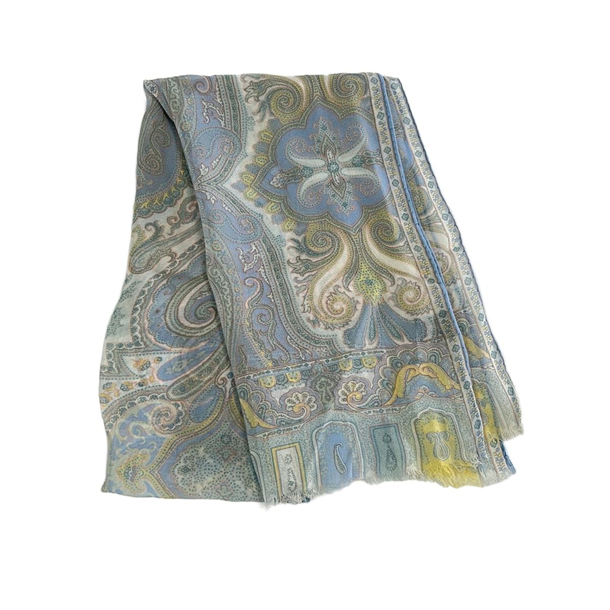 ETRO(エトロ) スカーフ美品 - ライトブルー×白×マルチ シースルー