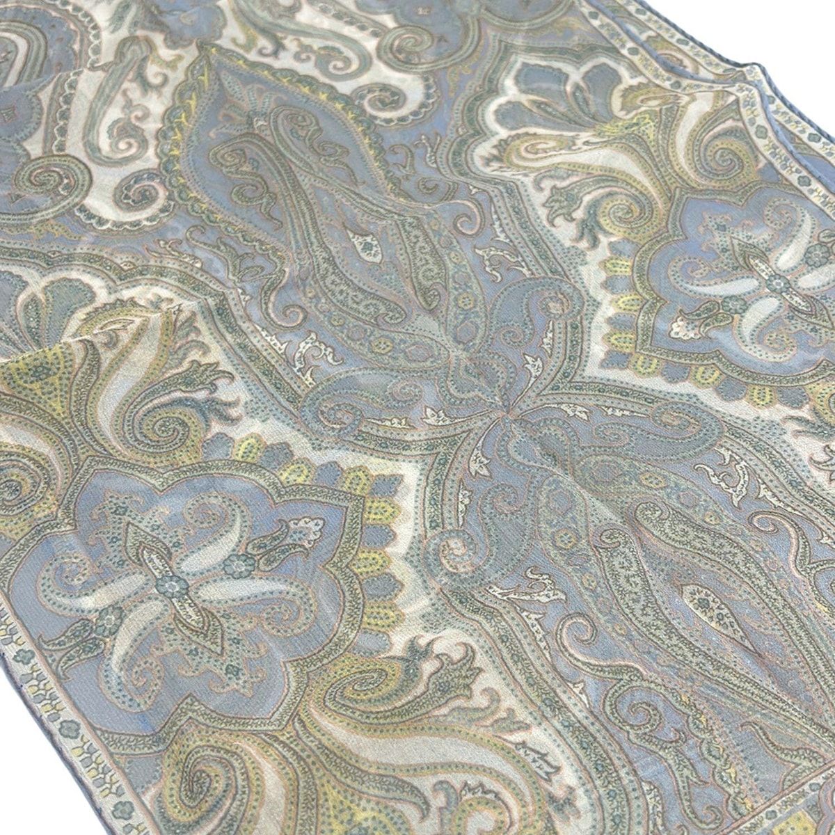 ETRO(エトロ) スカーフ美品 - ライトブルー×白×マルチ シースルー