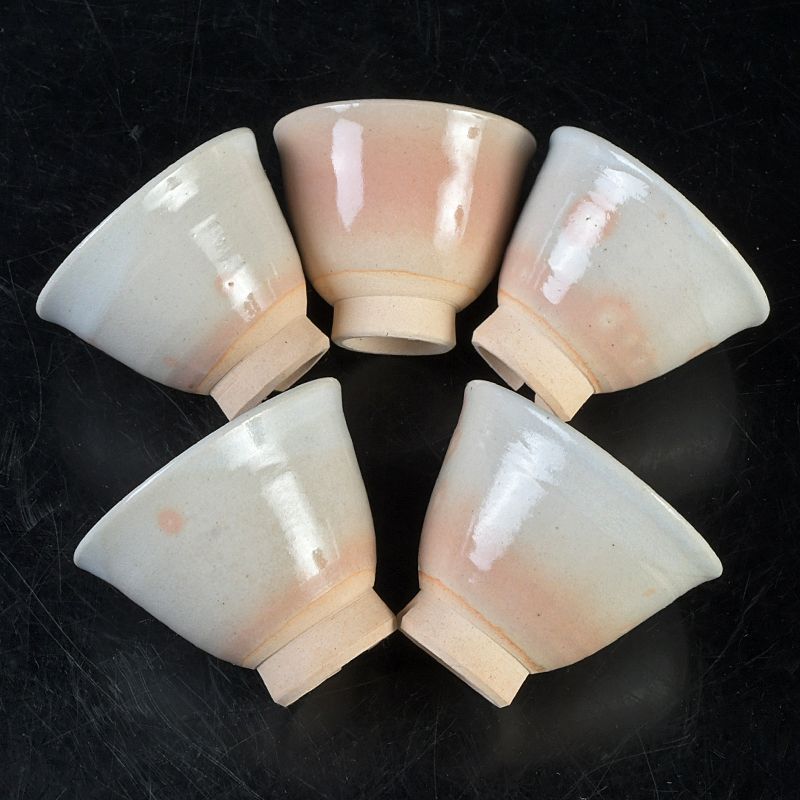 煎茶道具 萩焼 煎茶碗 萩峯作九客 萩玉作一客 十客まとめて C S645