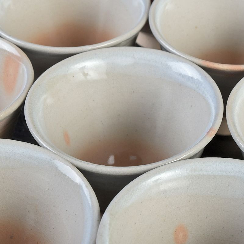 煎茶道具 萩焼 煎茶碗 萩峯作九客 萩玉作一客 十客まとめて C S645