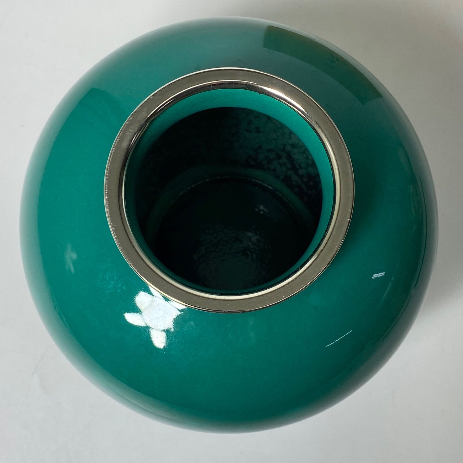 七宝焼 花瓶 壺 緑釉 大型 木箱付 記念品 定年祝い 飾り壺 伝統工芸