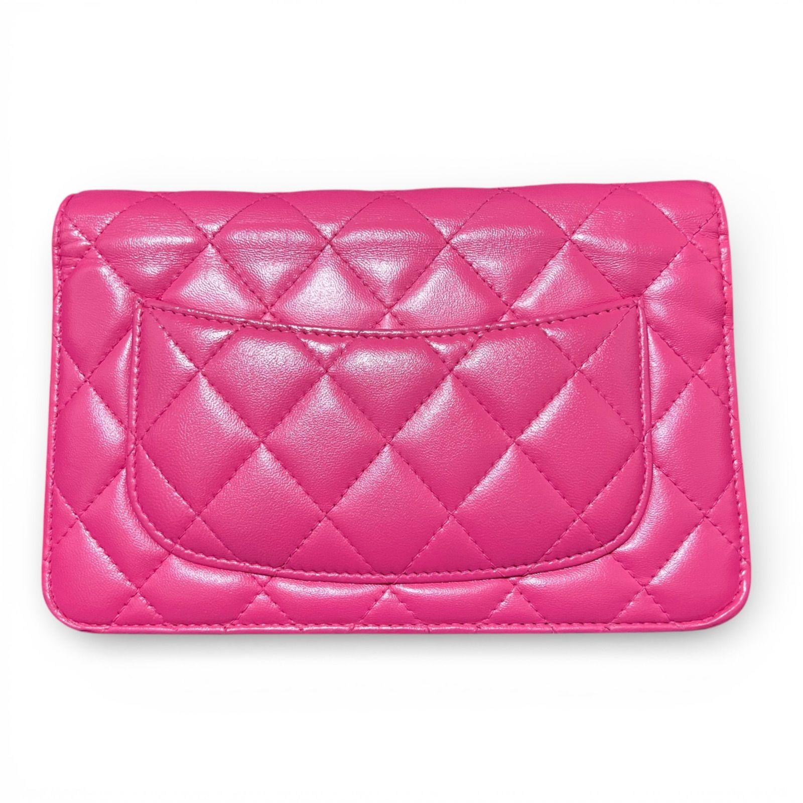 CHANEL シャネル ラムスキン マトラッセ チェーンウォレット 長財布