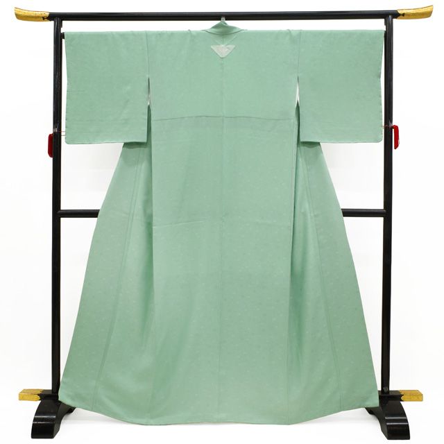 新古品】 色無地 着物 未使用 正絹 袷 ミントグリーン地 薄緑 緑系 