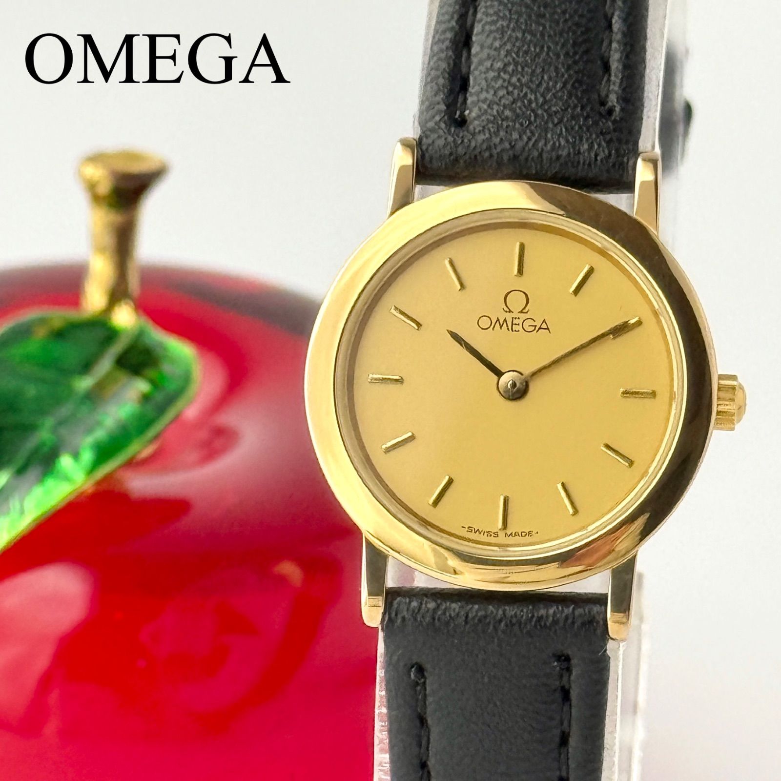 オメガ デビル 20ミクロン金張り新品ベルト 新品電池 レディース