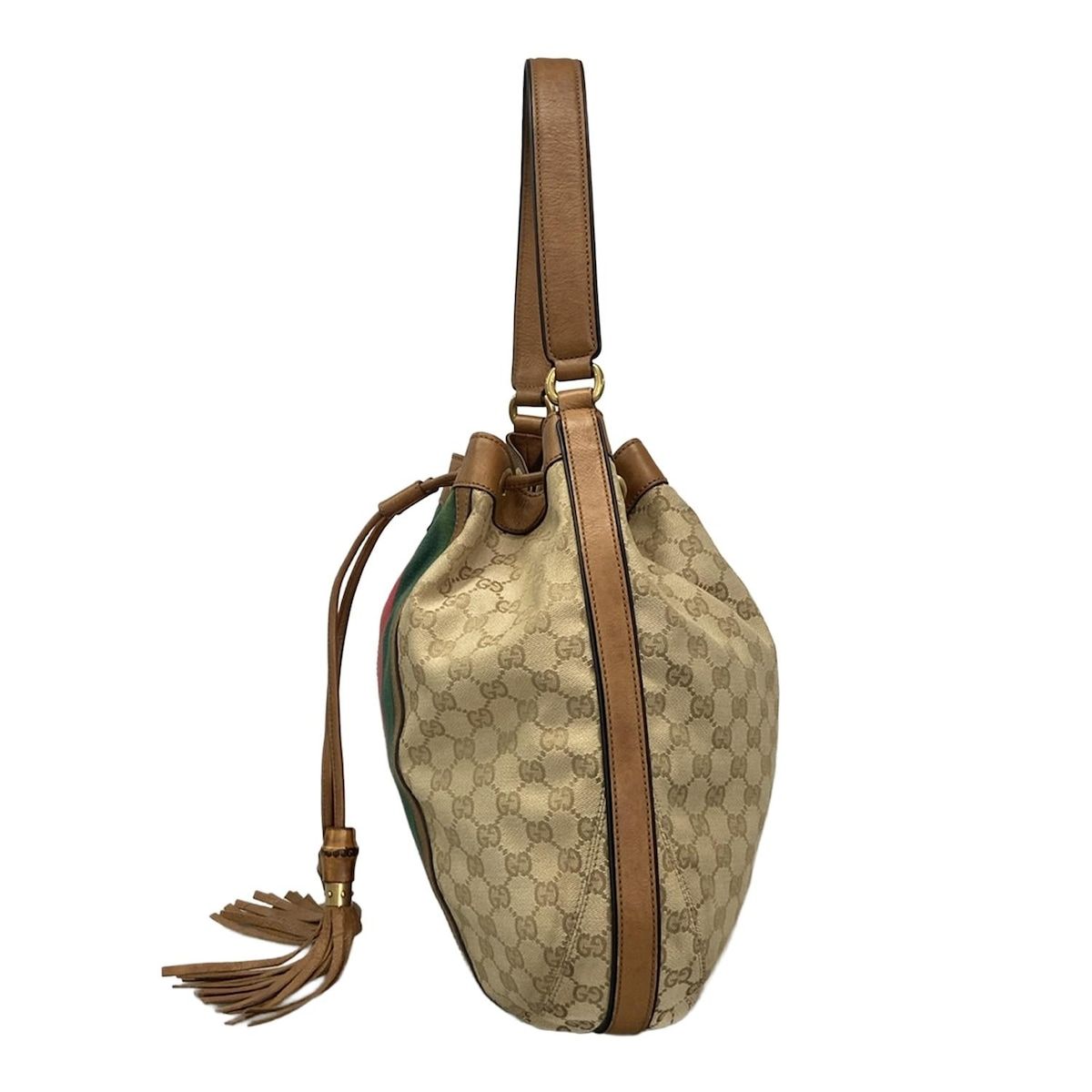 GUCCI ロゴ柄 ハンドバッグ ベージュ/レッド 楽天市場】【バッグ】GUCCI グッチ GGキャンバス シェリーライン