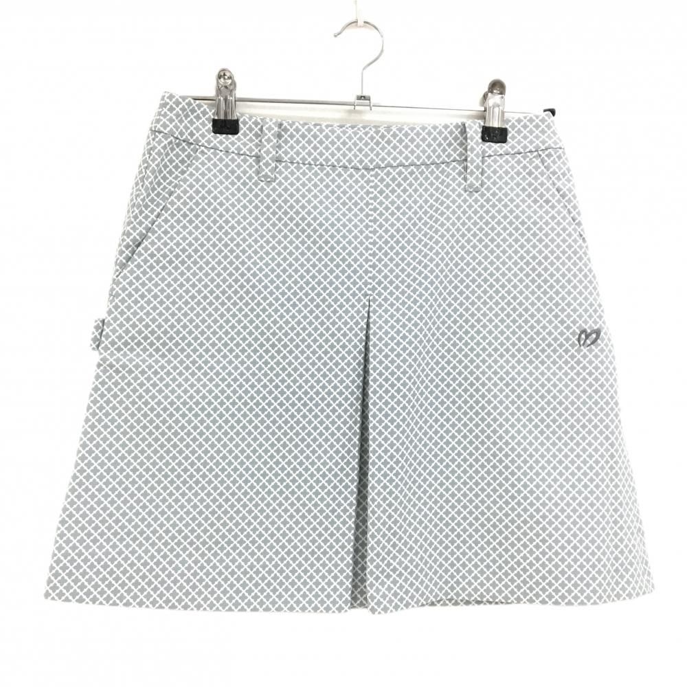 美品】マスターバニー スカート ライトグレー×白 総柄 ロゴ刺しゅう