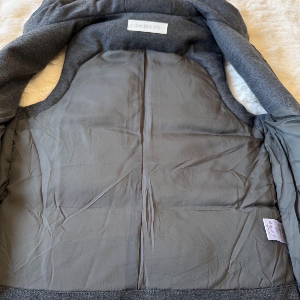 ギャルリーヴィー フード付き ダウンコート グレー トゥモローランド 防寒 ギャルリーヴィー フード付き ダウンコート グレー トゥモローランド