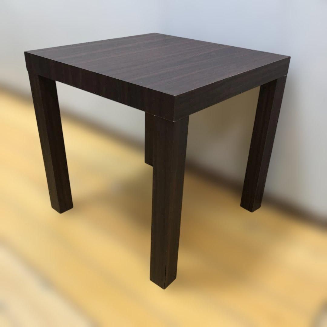 山善 YAMAZEN ネストテーブル NEST-4545 正方形 45cm 木目調 ダーク