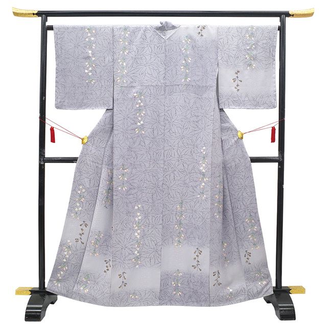 新古品】 付下げ 着物 未使用 正絹 付け下げ 袷 金銀彩加工 ラメ加工