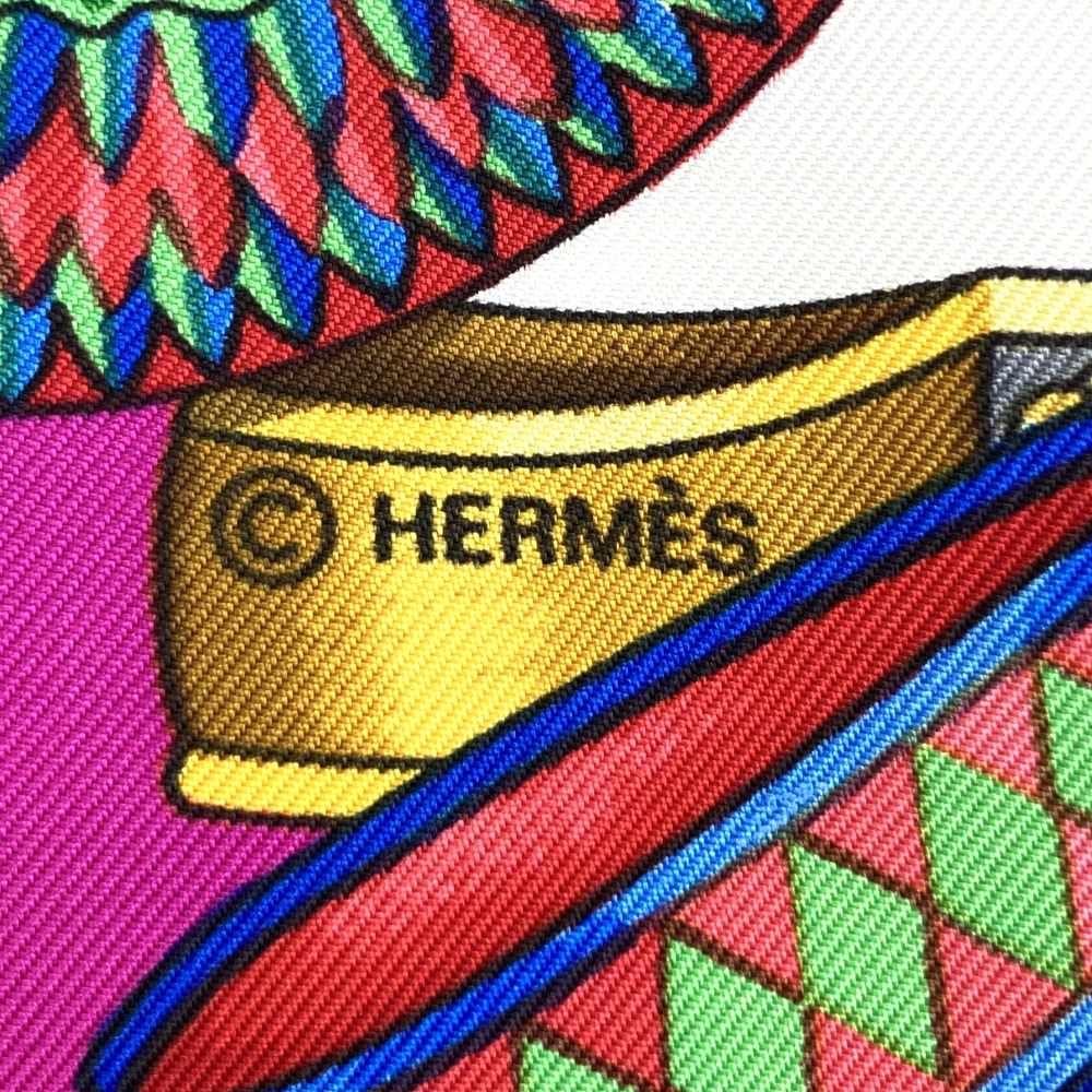 美品 HERMES エルメス カレ90 LES RUBANS DU CHEVAL 馬のリボン飾り