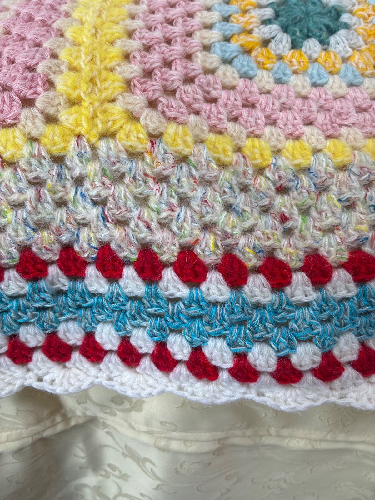 ファッション/小物 ハンドメイド モチーフ編み ブランケット 手編み