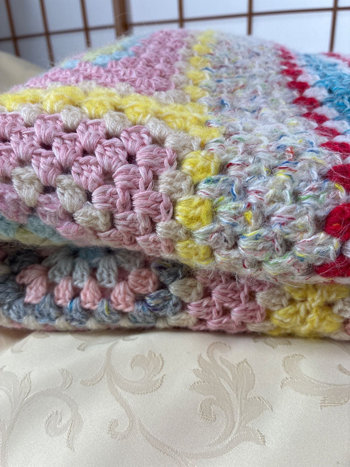 ファッション/小物 ハンドメイド モチーフ編み ブランケット 手編み