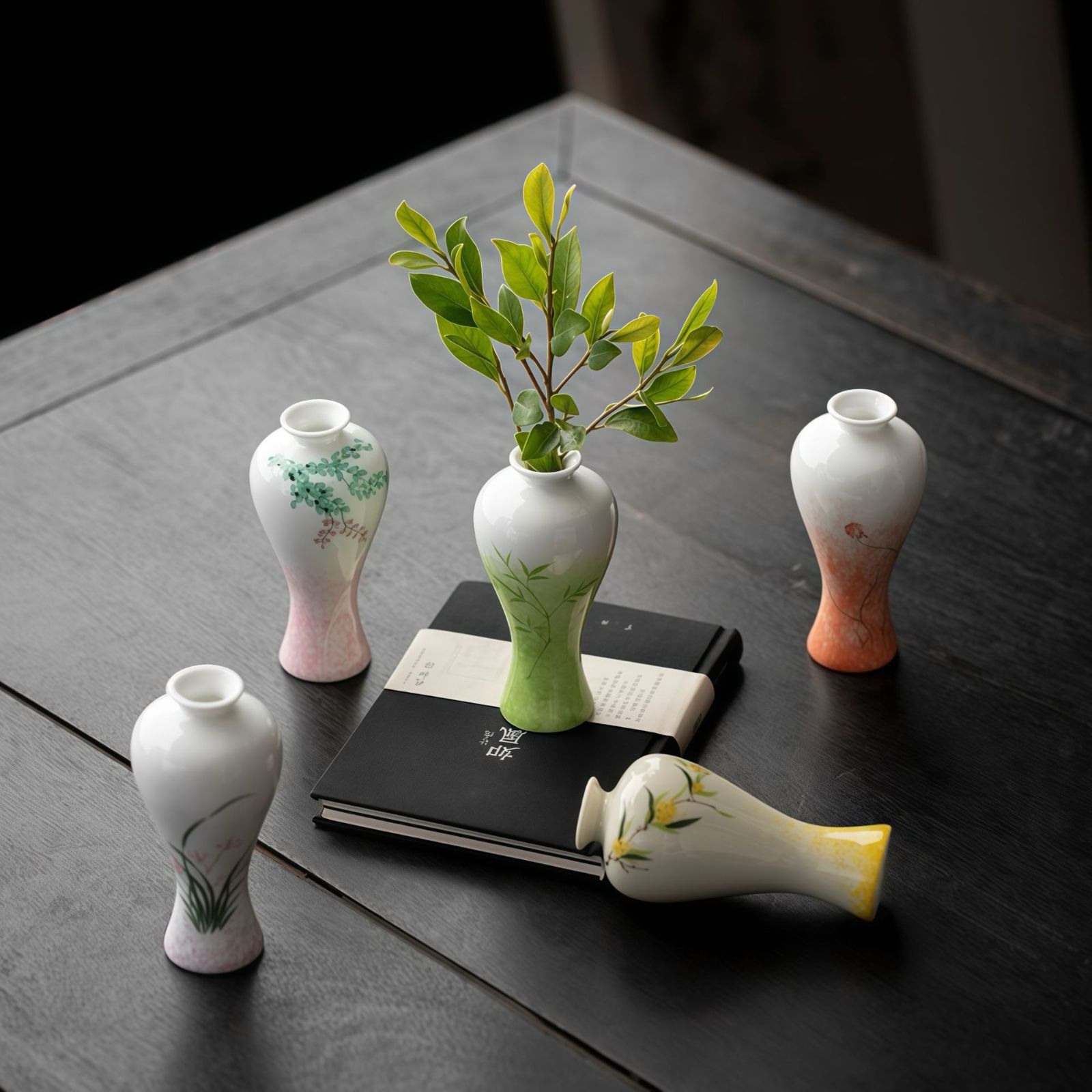 新品未使用 陶磁器手作り小花瓶 茶室用装飾アイテム 茶道用アイテム 水