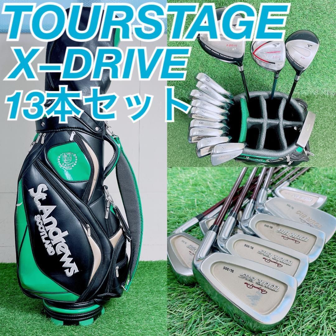 TOURSTAGE 13本 メンズ ゴルフクラブ セット 初心者　N2275 ツアーステージ TOURSTAGE 13本 メンズ ゴルフクラブ セット 初心者