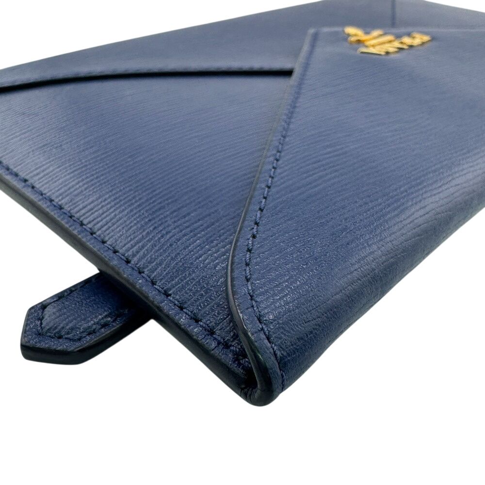 PRADA プラダ 1MF175 エンベロープ 長財布 ブルー レディース - メルカリ