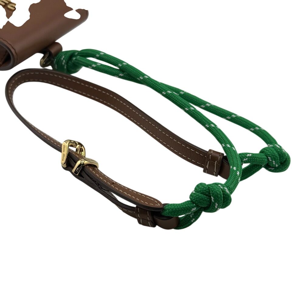 MIUMIU ミュウミュウ 5TL515 バッグチャーム レザーxコード トリック