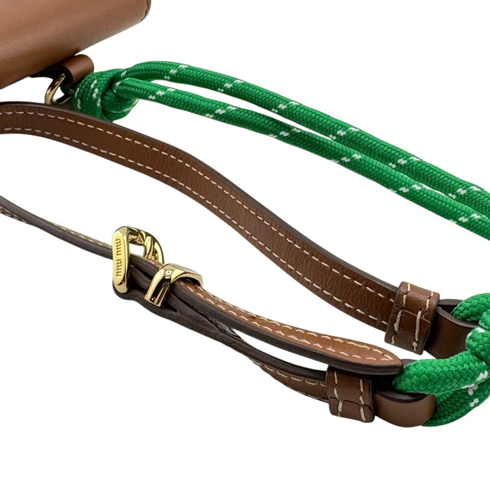 MIUMIU ミュウミュウ 5TL515 バッグチャーム レザーxコード トリック