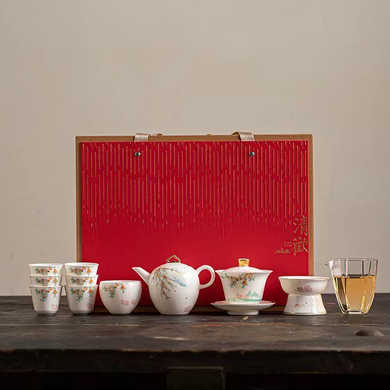 羊脂玉磁急須セット