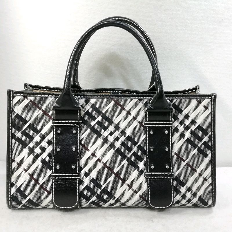 中古】バーバリーブルーレーベル ノバチェック ハンドバッグ ブラック