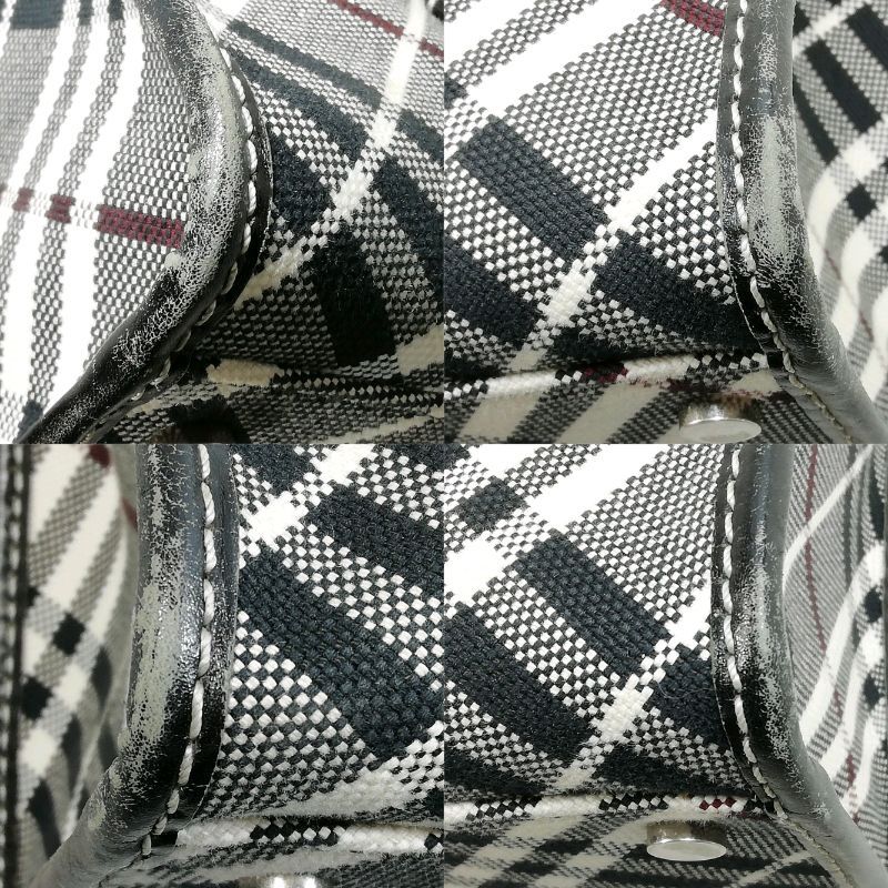 中古】バーバリーブルーレーベル ノバチェック ハンドバッグ ブラック