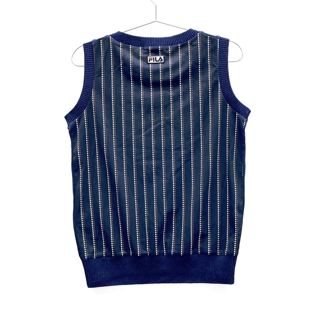 サイズ：M FILA GOLF フィラゴルフ ニット切替 ベスト ネイビー系